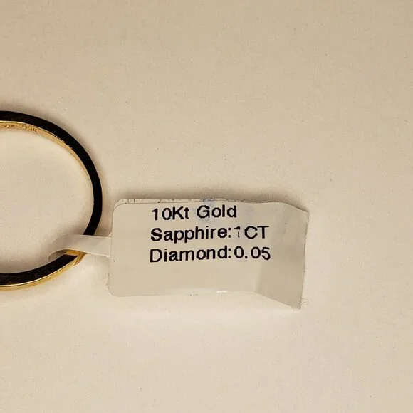 Yellow Gold & Natural Sapphire Ring - 10KT - Picture 8 of 11